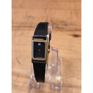 Vintage Wittnauer Black/Gold Classic Tank Ladies' Watch.